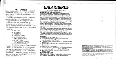 Instructions or manual scan of Galaxibirds Instructions/Manual Scan